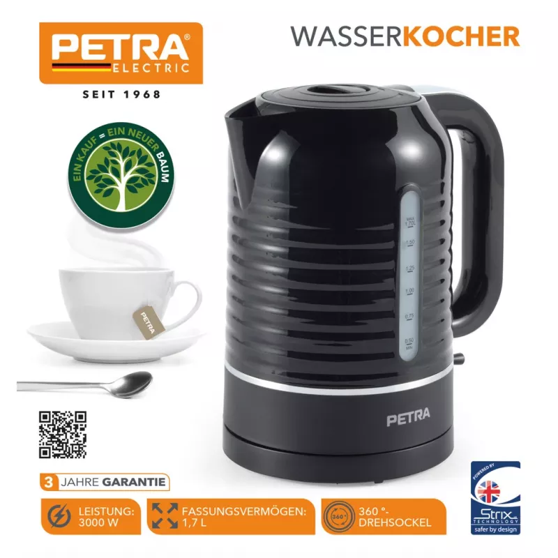 Elektrinis virdulys Petra 1,7 l 3 kW juodas