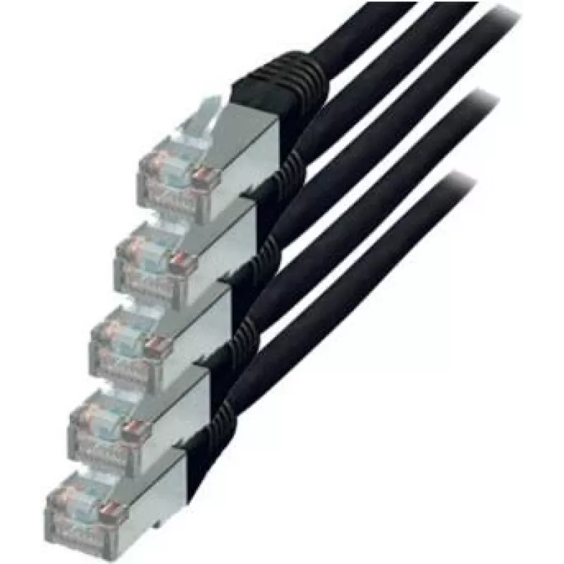 Tinklo kabelis S/CONN Cat.6 S/FTP 1 m juodas