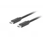 USB C į USB C kabelis LANBERG CA-CMCM-32CU-0010-BK — USB 3.2 Gen 2, 1 m, juodas, 100 W įkrovimas, 4K vaizdas