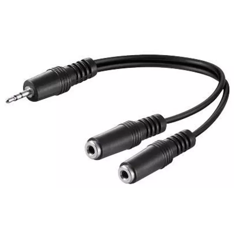 Microconnect AUDLR02 garso kabelis 0,2 m 3,5 mm 2 × 3,5 mm juodas