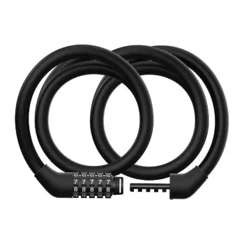 Kabelinė spyna Xiaomi BHR6751GL, skirta paspirtukui, 1,2 m ilgio, 1,2 cm skersmens, kodinis užraktas, juoda