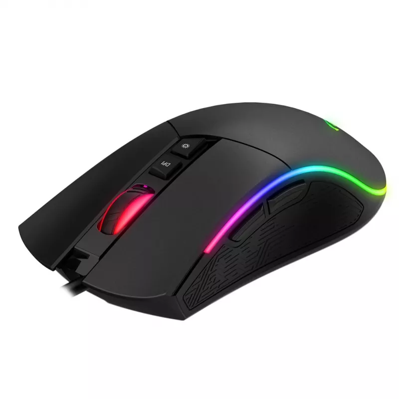 Havit MS1001S - optinė kairiarankė/ dešiniarankė žaidimų pelė, USB tipo A, juoda-pilka