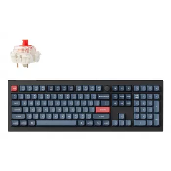 Mechaninė pilno dydžio klaviatūra Keychron V6 Max — RF belaidis + Bluetooth, RGB apšvietimas, juoda/pilka