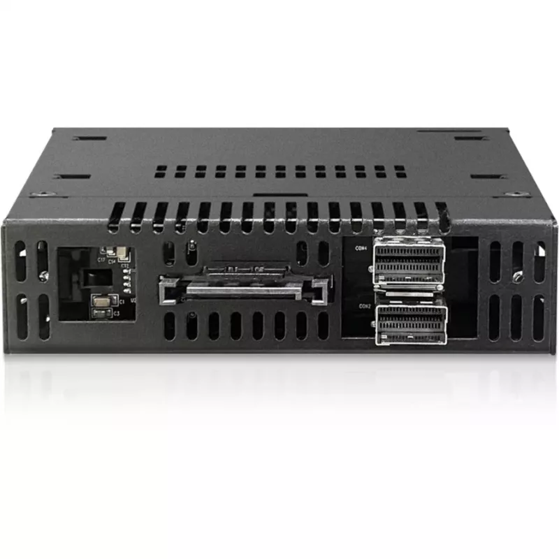 ICY DOCK - ToughArmor - MB834MK-B V2 - 2x M.2 NVMe į 1x 3,5 colio skyriaus mobilųjį rėmelį su metaliniu raktiniu užraktu SlimSAS 4i juoda