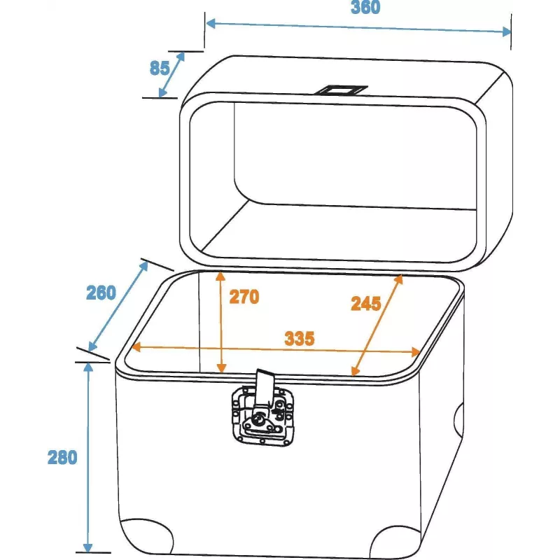ROADINGER Platten-Case ALU 75/25, abgerundet, Blue (30110036)