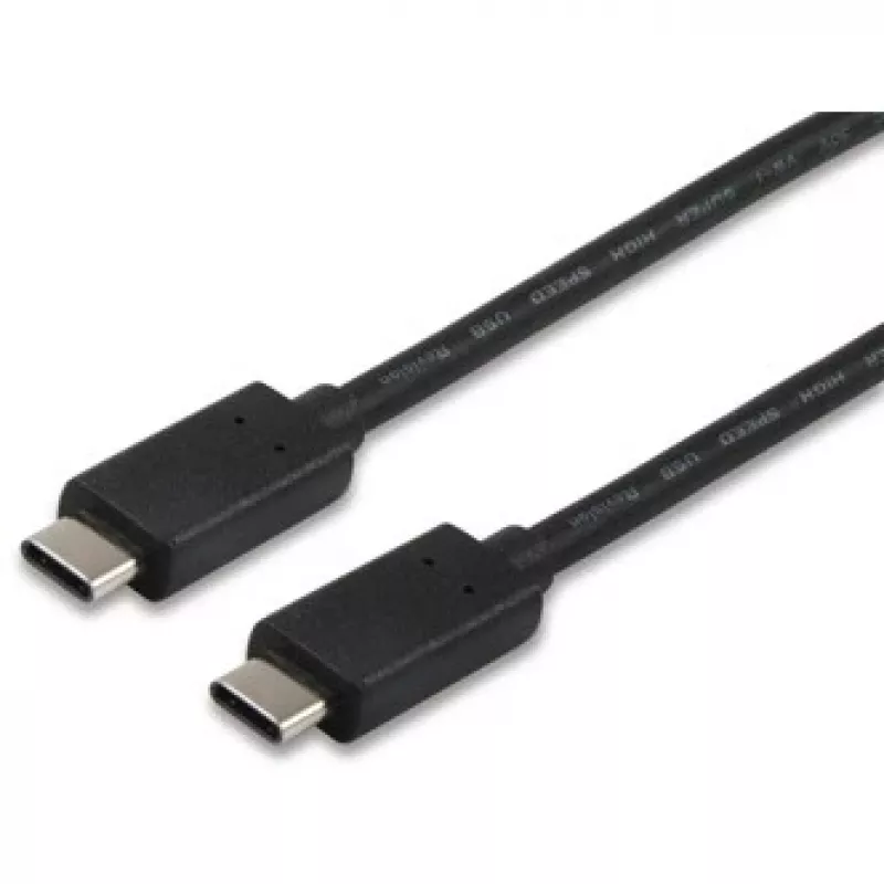 Equip USB 2.0 Type C kabelis, 1m, 1 m, USB C, USB C, USB 2.0, Male/Male, Juoda