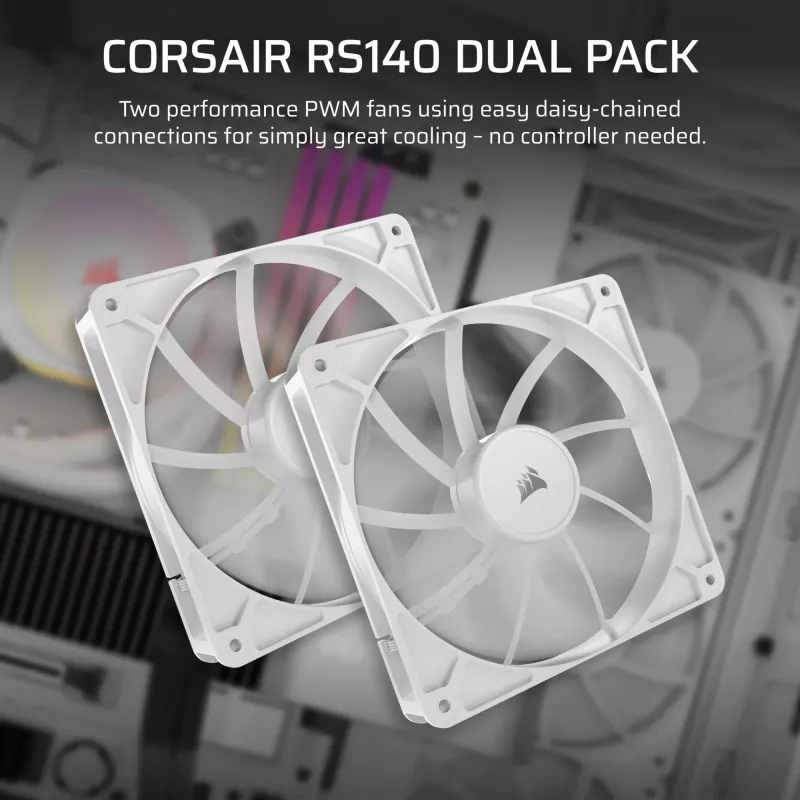 Ventiliatorius Corsair RS140 14 cm Baltas 330-1700 RPM