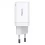 Baseus Super Si Pro greitasis įkroviklis USB + USB-C 30 W (baltas)