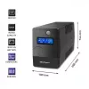 Qoltec Monolith nepertraukiamo maitinimo šaltinis (UPS) Dvigubo keitimo (Online) 1 kVA 600 W 2 SCHUKO lizdai