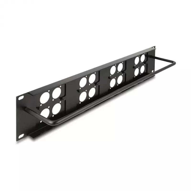 DeLOCK 88195 D tipo 19 colių pataisymo skydas su 4 plokštėmis, 16 prievadų, 2U, juodas
