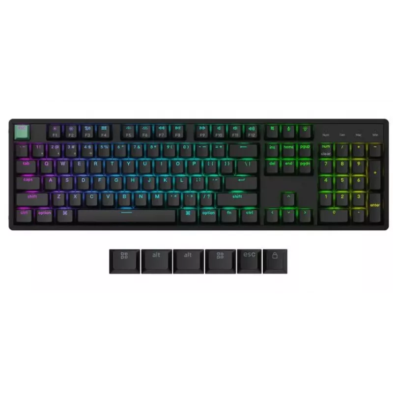 „Keychron“ belaidė klaviatūra K10 HE/Juoda K10H-J1