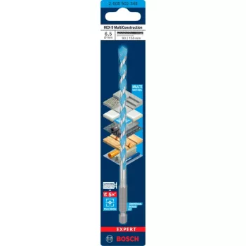 Grąžtas Bosch Expert HEX-9 O 6,5 mm, darbinis ilgis 90 mm, šešiabriaunis kotas