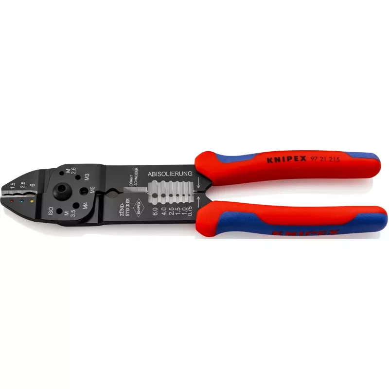 Knipex 97 21 215 kabelių presavimo įrankis Presavimo įrankis Juoda, Mėlyna, Raudona