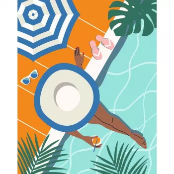 Tapybos pagal numerius rinkinys Ravensburger CreArt – Pool Time (tapybos rinkinys, modelis 25523)