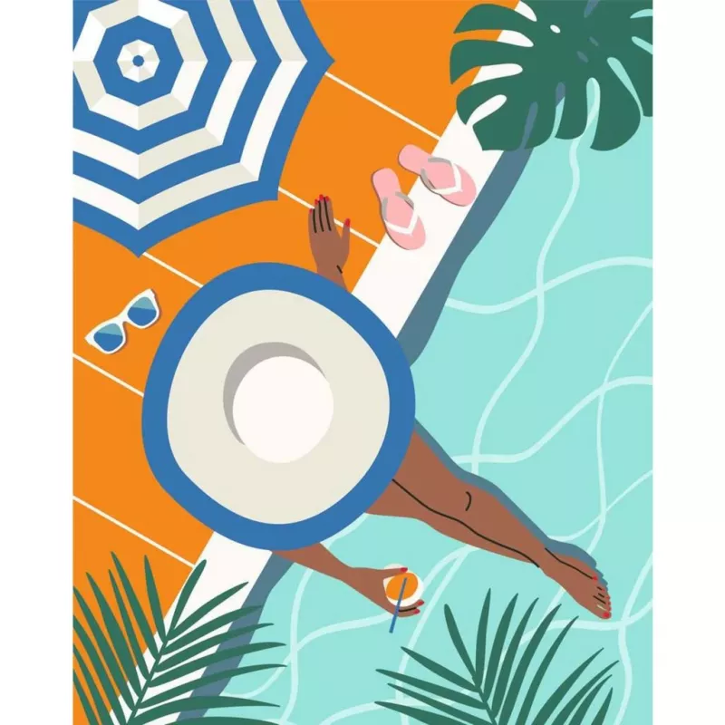 Tapybos pagal numerius rinkinys Ravensburger CreArt – Pool Time (tapybos rinkinys, modelis 25523)