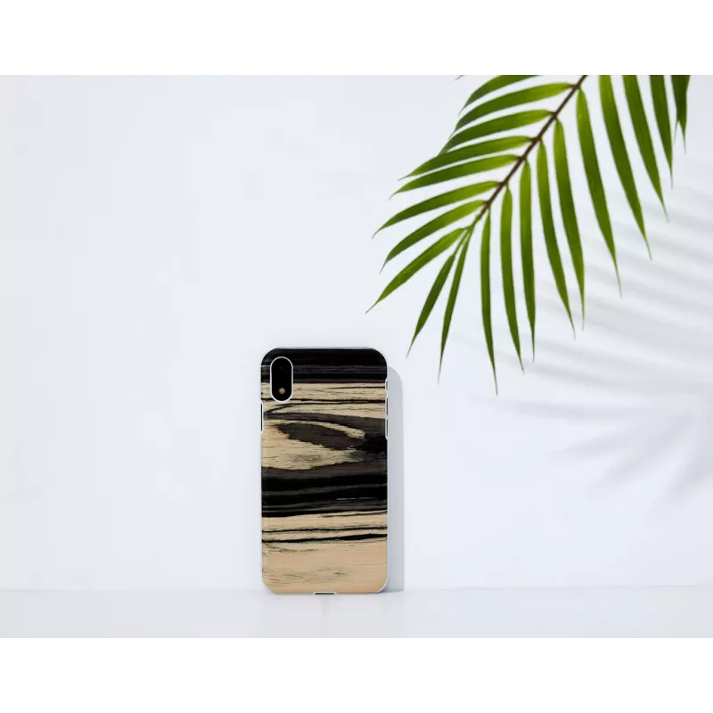 man and wood telefono dėklas, skirtas iPhone XR — baltojo juodmedžio apdaila