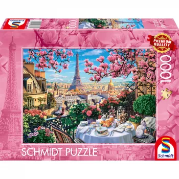 Dėlionė Schmidt Spiele Pusryčiai Paryžiuje — 1000 detalių, modelis 58876