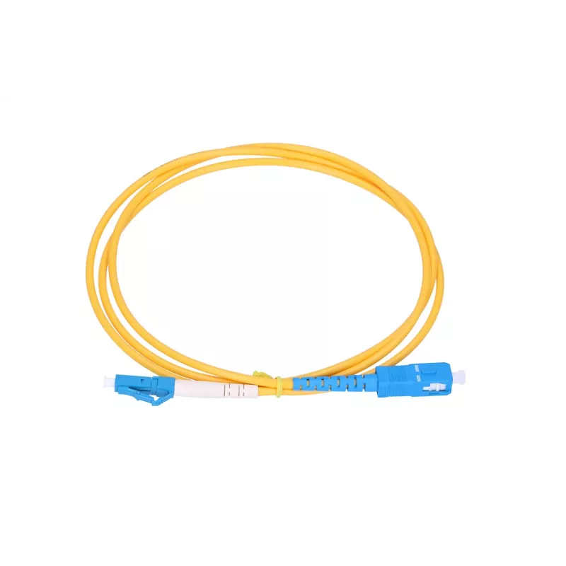 “Extralink” komutacinis kabelis SC/UPC – LC/UPC vienmodis G.657.A1 FTTH 3 mm, 1 m, geltonas