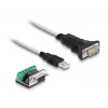DeLOCK 63465 Serial kabelis Juoda Transparent 1.8m USB Type-A DB-9