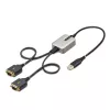 StarTech.com 2 pėdų (60 cm) 2 prievadų USB prie nuosekliojo prievado adapterio laidas, keičiami DB9 varžtai / veržlės, COM išsaugojimas, USB-A į DB9 RS232, FTDI, 4 lygio ESD apsauga, Windows / macOS / ChromeOS / Linux – patikima TPE konstrukcija