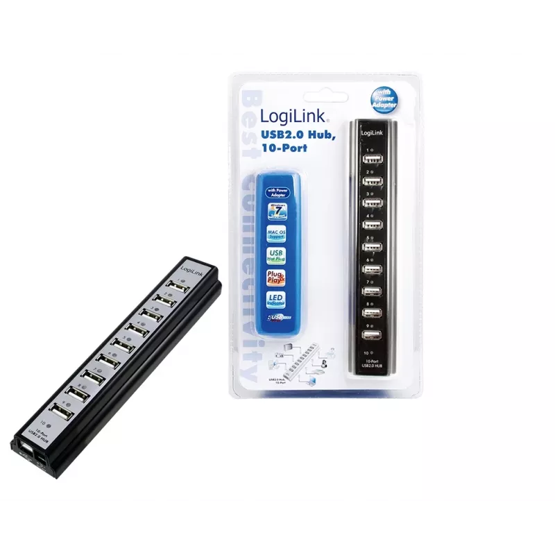 LogiLink UA0096 sąsajų šakotuvas 480 Mbit/s juodas