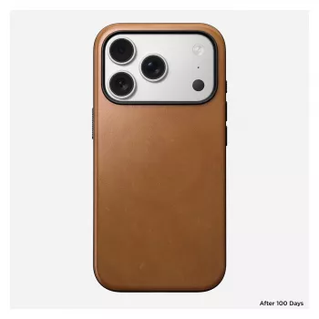 Mobiliojo telefono dėklas Nomad Modern Leather Case skirtas iPhone 17 Pro, 16 cm (6,3 col.), tan, oda ir PC/TPU