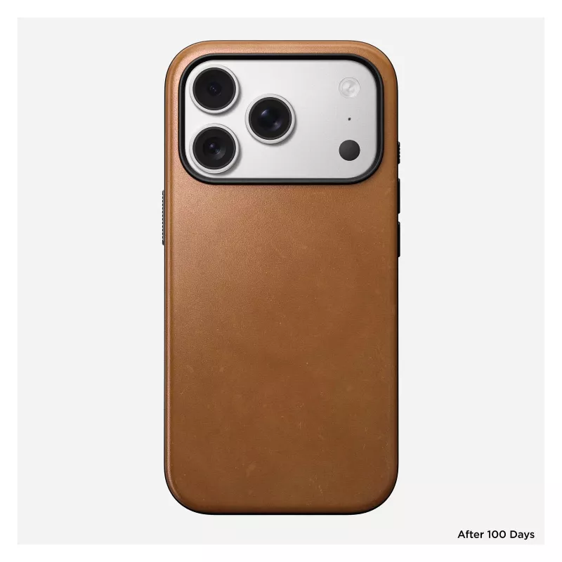 Mobiliojo telefono dėklas Nomad Modern Leather Case skirtas iPhone 17 Pro, 16 cm (6,3 col.), tan, oda ir PC/TPU