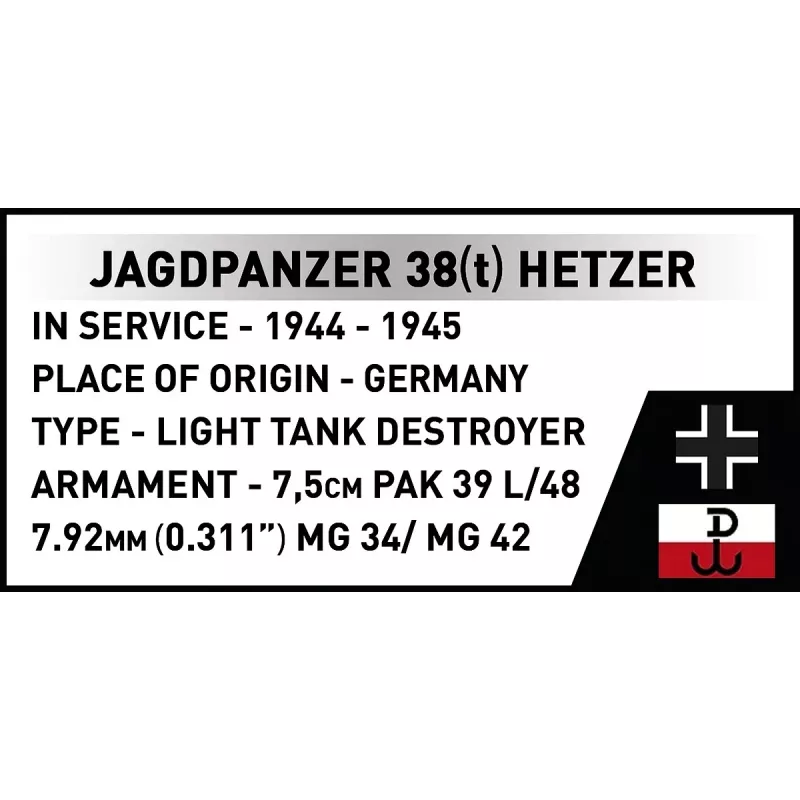 Cobi Blocks Jagdpanzer 38t Brave konstrukcinis rinkinys, 731 detalė