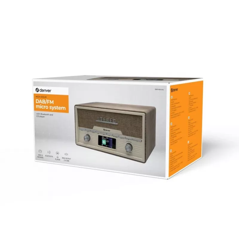 Asmeninis CD grotuvas Denver MDA-525LW Wood 10W DAB+ FM