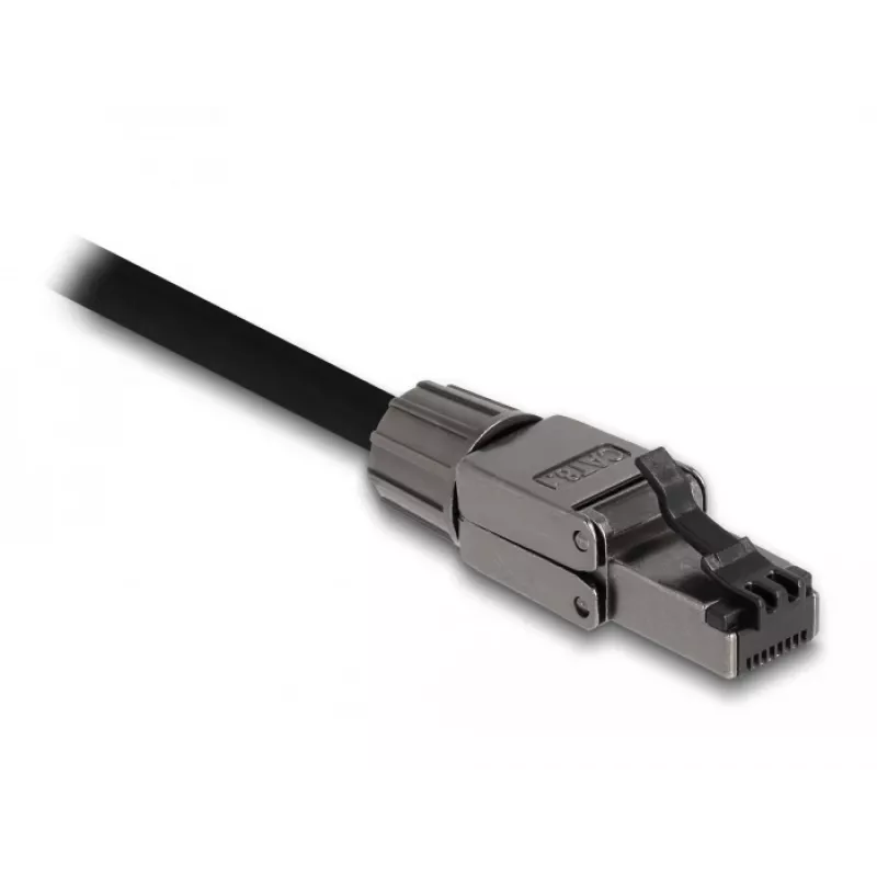 Tinklo kabelis DeLOCK RJ45 kištukas Cat.8.1 STP be įrankių juodas