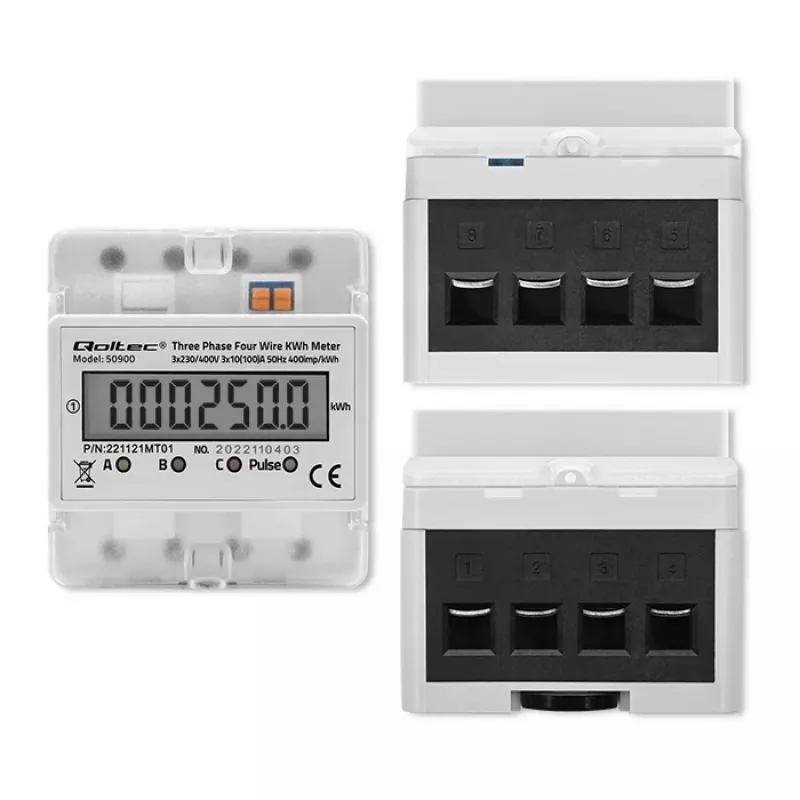 Trifazis elektroninis energijos skaitiklis QOLTEC 50900 400V LCD 4P
