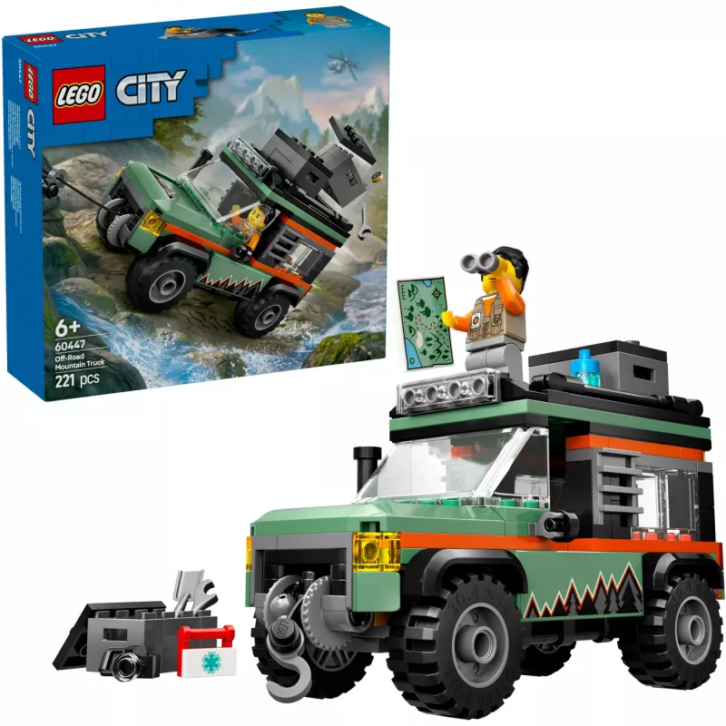 LEGO City Offroad visureigis 4x4 konstravimo rinkinys 60447 — 221 detalė, 1 minifigūrėlė, nuo 6 metų