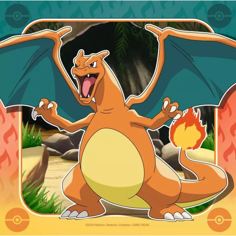 Dėlionė Ravensburger Pikachu, Charizard and Eevee — 147 dalys, nuo 5 metų, 210×? mm