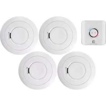 Dūmų detektorių rinkinys ei electronics 5 vnt., 10 metų sandari baterija, jungiami