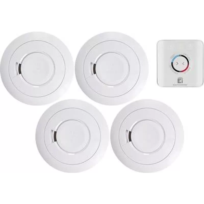 Dūmų detektorių rinkinys ei electronics 5 vnt., 10 metų sandari baterija, jungiami