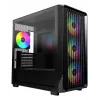 Montech X5M (B) Micro Tower PC korpusas — Micro‑ATX/Mini‑ITX, 3x120mm priekyje, 1x120mm gale, palaiko ATX PSU, 2x3.5 colio + 4x2.5 colio, juoda