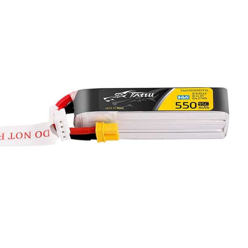 Tattu 3s 550mAh 95C 11.4V HV Lipo baterija su XT30 kištuku, ilgos pakuotės jungtimi