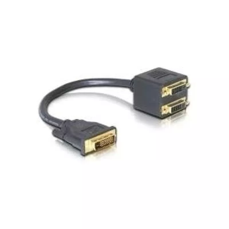 DVI adapteris DeLOCK DVI25 M į 2x DVI25 F 0,2 m juodas