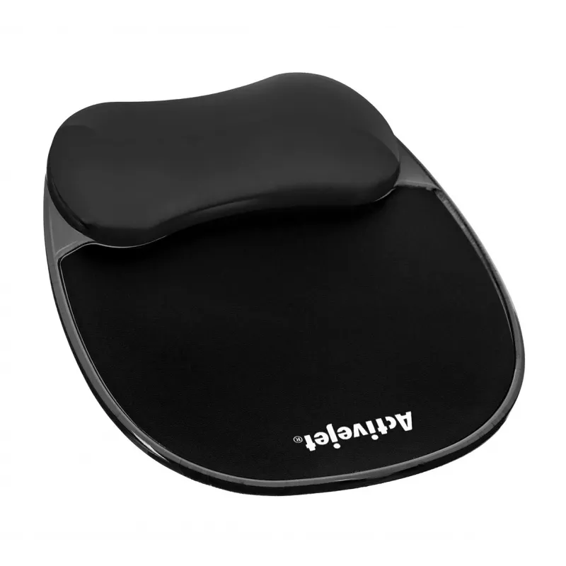 Gel wrist rest pelė pad ActiveJet — Juoda 220×250 mm, gel and silicone, non-slip base