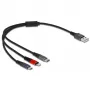 USB įkrovimo laidas DeLOCK 3 viename Type-A į Lightning, Micro USB, USB Type-C 30 cm