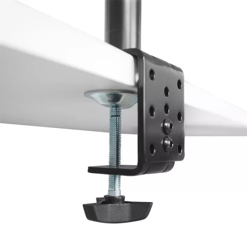 Maclean MC-967 Dvigubas vertikalus monitoriaus laikiklis ant stalo, maks. VESA 100x100, 13-27, 2x 9kg, milteliniu būdu dengtas, pasukamas, reguliuojamas