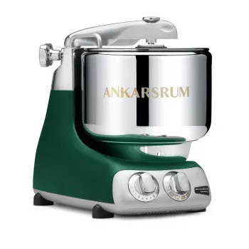 Stalinis maišytuvas „Ankarsrum Assistent 6230 Forest Green“ — 1500 W, 7 l nerūdijančio plieno dubuo, perdirbtas aliuminis, rankų darbo Švedijoje