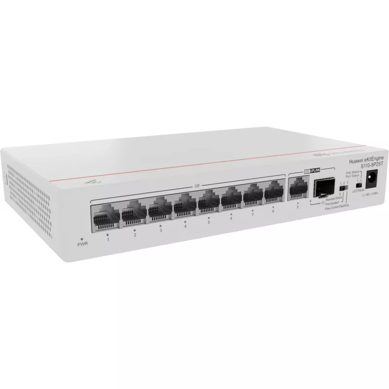 HUAWEI eKit S110 Series S110-8P2ST nevaldomas L2 Gigabit Ethernet (10/100/1000) maitinimas per Ethernet (PoE) pilkas