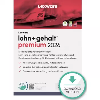 Lexware lohn+gehalt premium 2026 Apskaita 1 licencija (-os)