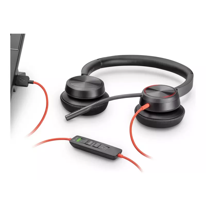 Lustinės ausinės POLY Juodawire C5220 laidinės USB-C biurui ir skambučių centrui