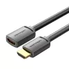 HDMI laidas Vention AHCBD 0,5 m, HDMI A tipo kištukas prie HDMI A tipo lizdo, HDMI 2.0, paauksuoti kontaktai, juodas