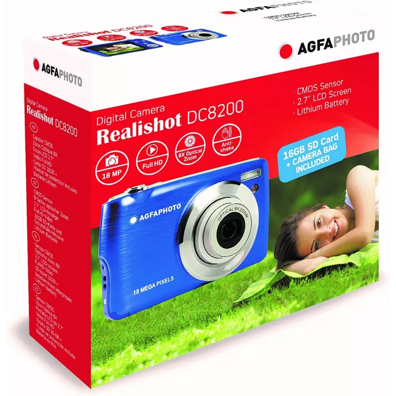 Agfa Photo DC8200 Mėlynas + Dėklas + SD Kortelė 16GB