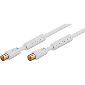 Goobay antenos kabelis 10 m baltas su feritu (80 dB), dvigubai ekranuotas