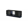 TV spintelė cama meble QIU 160 — MDF juodas blizgesys, 1600×420×570 mm