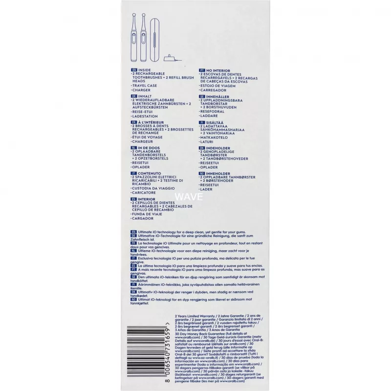 Elektrinis dantų šepetėlis BRAUN Oral-B iO Series 3N — juoda/mėlyna, 2 rankenėlės